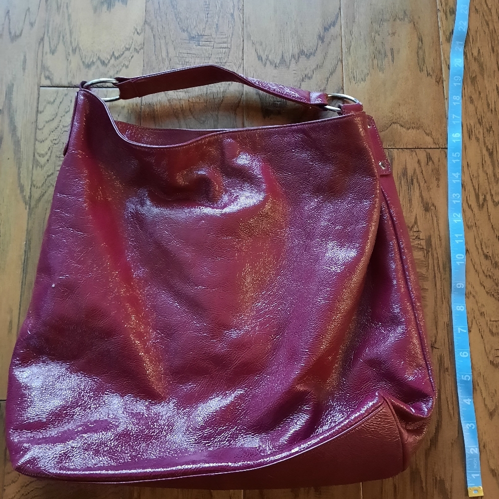 Large Patent Leather Hobo International Handbag